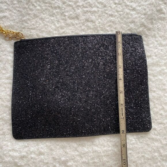 ALDO Black Glittery Clutch with Gold Chain Zipper - Picture 4 of 5